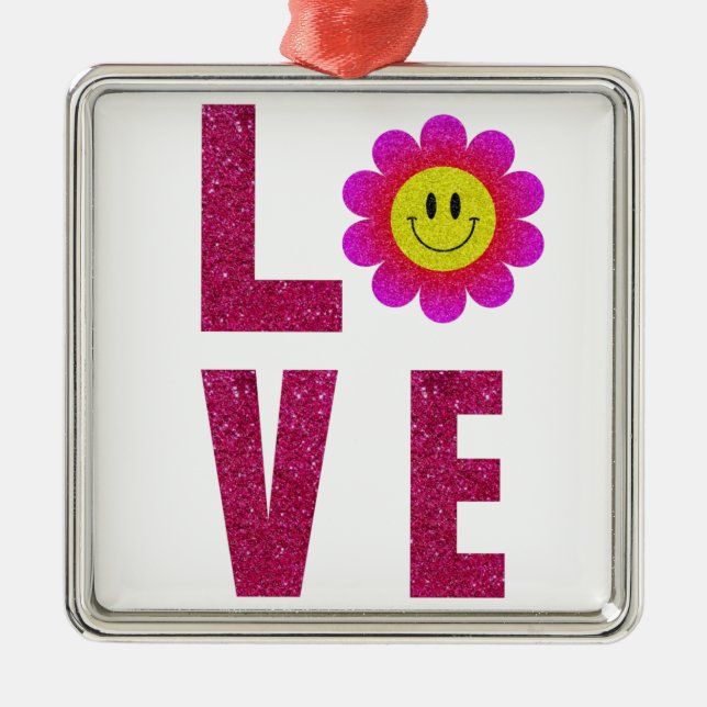 Love Sunflower Ornament Aus Metall (Vorne)