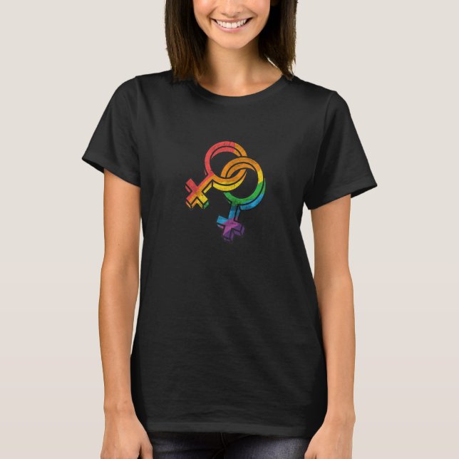 Love Support LGBTQ Symbol Gay Lesbian Rainbow Prid T-Shirt (Vorderseite)