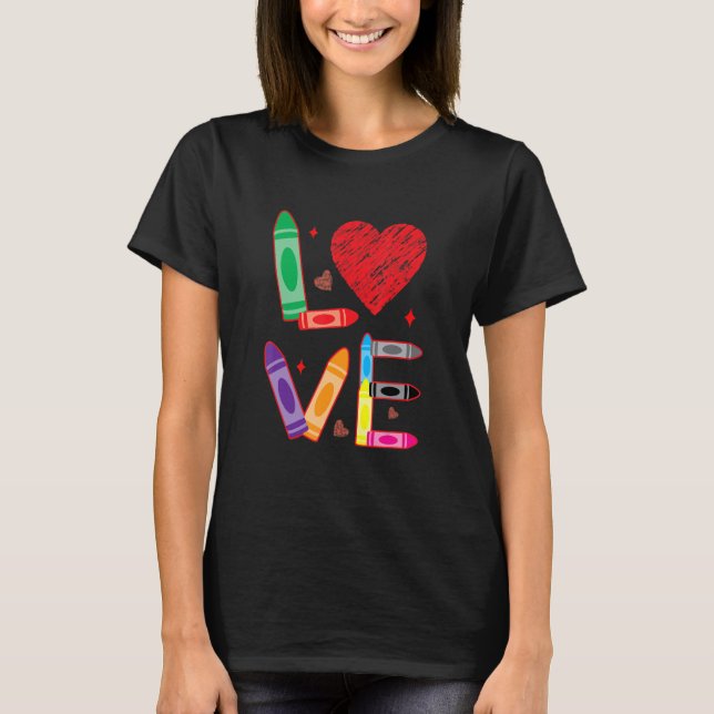 Love Teacher School Happy Valentine's Day T-Shirt (Vorderseite)