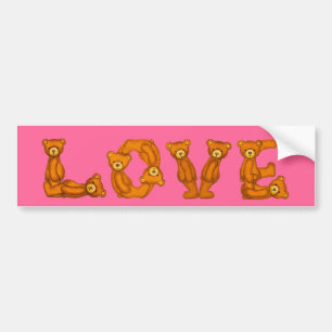 Love~Teddy Bärn-Buchstabe Autoaufkleber