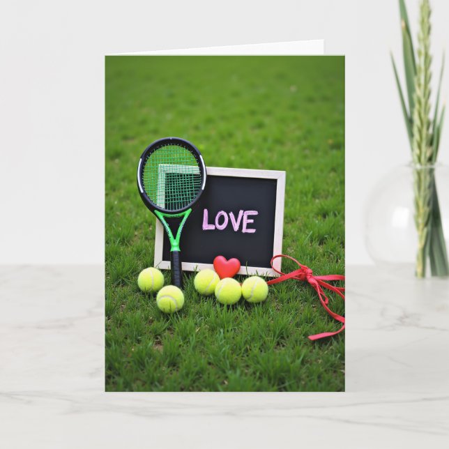 Love Tennis Scene Card Karte (Vorderseite)