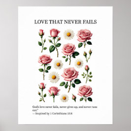Love that never fails Christian wall art Poster