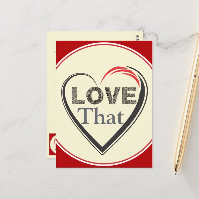 Love That Postcard Postkarte (Vorderseite/Rückseite Beispiel)