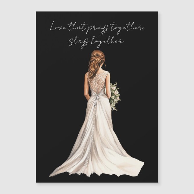 Love that Prays Together Wedding Greeting Card Magnetkarte (Vorderseite)
