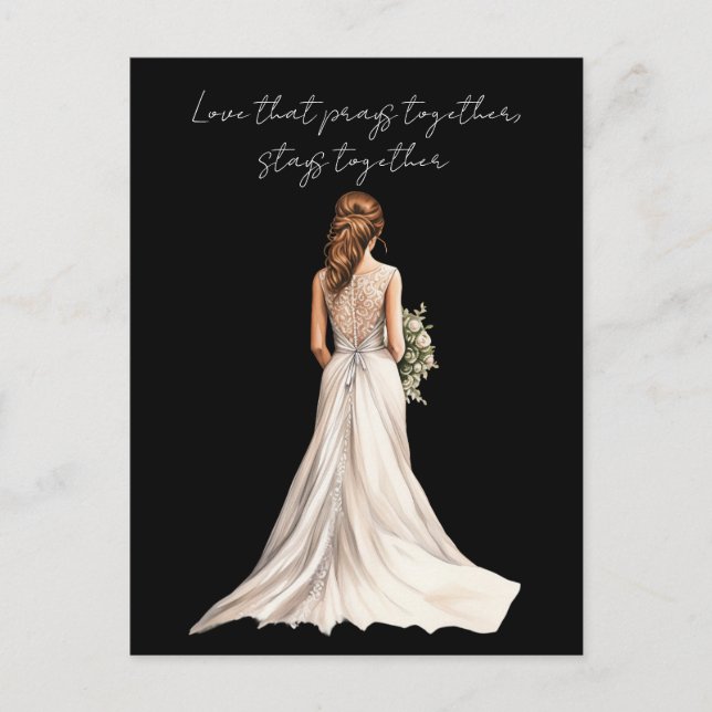 Love that Prays Together Wedding Greeting Card Postkarte (Vorderseite)