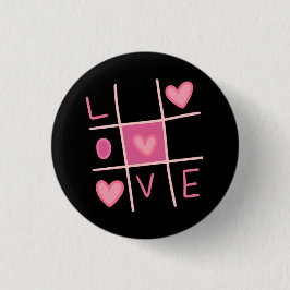 Love Tic Tac Toe Pin Button | Valentine's Day Gift
