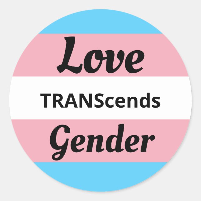 Love TRANScends Gender - Transgender Pride  Runder Aufkleber (Vorderseite)