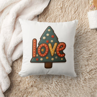 🎄 “LOVE Tree Cookie” Throw Pillow 🍪❤️ Kissen