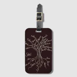 Love Tree of Life Nature Brown Hearts Cute Unisex Gepäckanhänger
