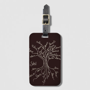 Love Tree of Life Nature Brown Hearts Cute Unisex Gepäckanhänger