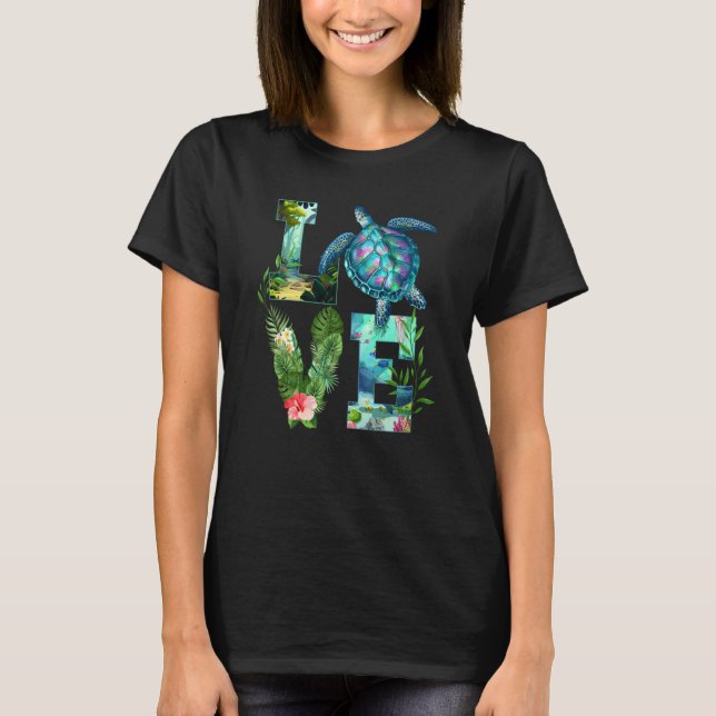 Love Turtle Earth Day Save Planet Environmental Se T-Shirt (Vorderseite)