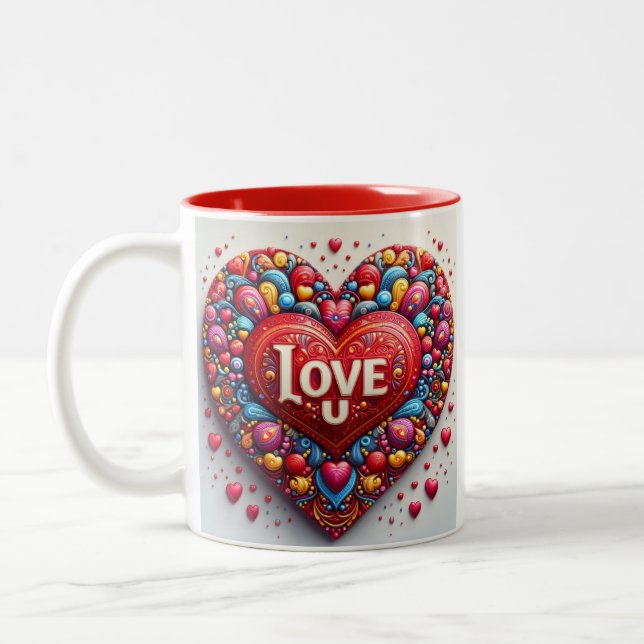 'Love U' mug Zweifarbige Tasse (Links)