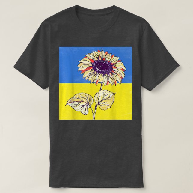 LOVE Ukraine Sunflower Ukrainian Flag Stand With U T-Shirt (Design vorne)