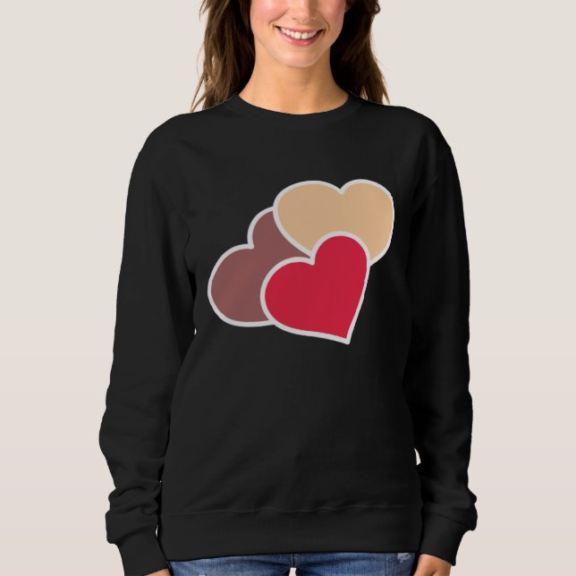 Love Valentine s Day Couple Relationship Heart In Sweatshirt (Vorderseite)