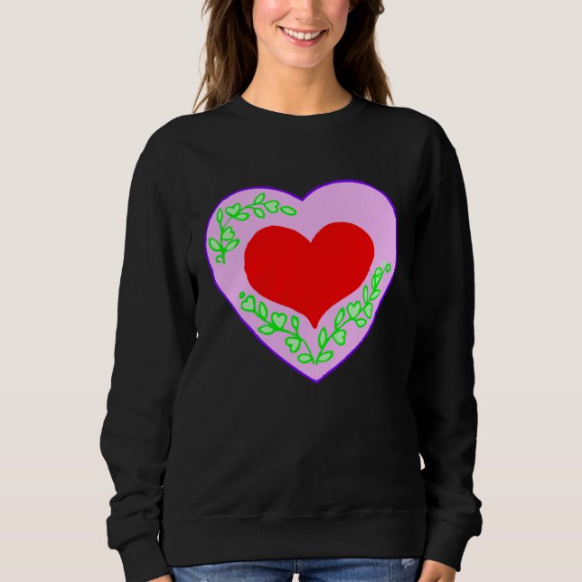Love Valentine s Day Couple Relationship Heart  In Sweatshirt (Vorderseite)