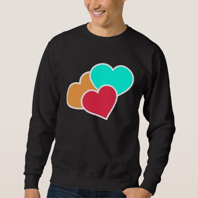 Love Valentine s Day Couple Relationship Heart In  Sweatshirt (Vorderseite)