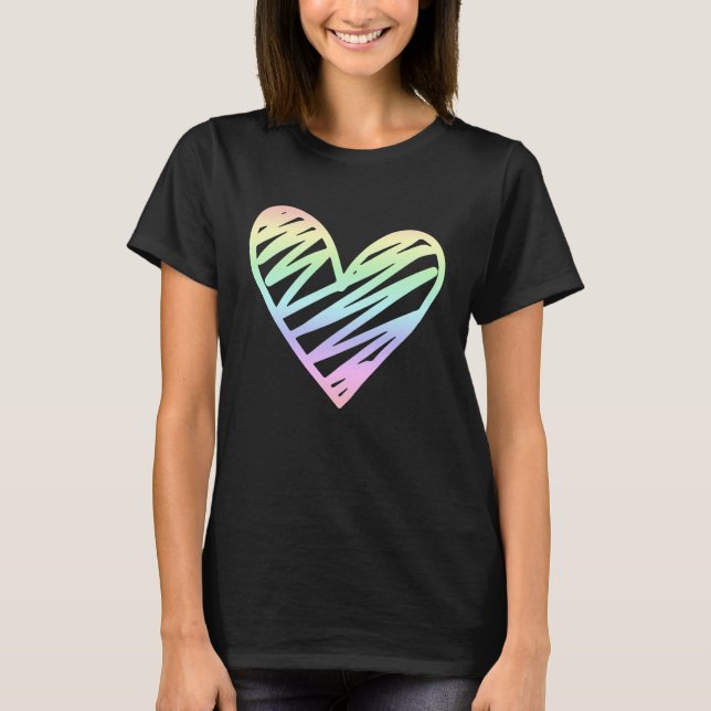 Love Valentine's Day Pastel Rainbow  1 T-Shirt (Vorderseite)