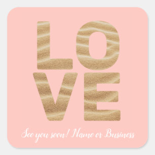 LOVE Valentinstag Thema Anpassbares Foto Muster Quadratischer Aufkleber