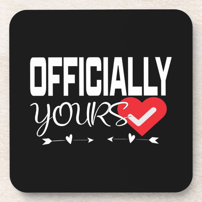 Love Verified Heart Checkmar Getränkeuntersetzer (Vorderseite)