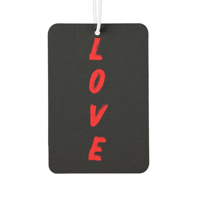 LOVE Vertikale Typografie Autolufterfrischer (Rückseite)