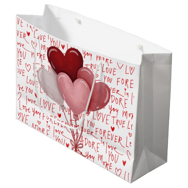 Love Vibes Large Gift Bag Große Geschenktüte (Vorderseite Schrägansicht)
