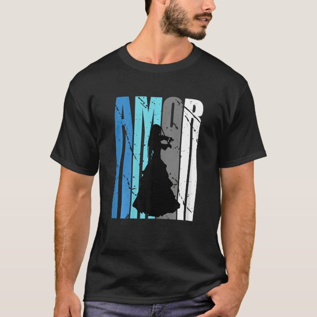 Love Violin Motivating Amor Text Words Violinist V T-Shirt (Vorderseite)