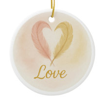 “Love” Watercolor Ornament