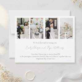Love Wedding Card with Four Photos Feiertagskarte