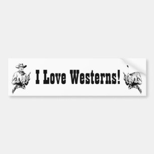 Love Westerns! Black and White Novelty Film Autoaufkleber