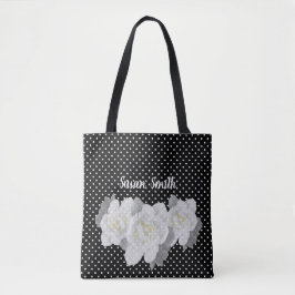 Love White Gardenia Blume Schwarz-weiß Polka Dot