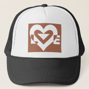 Love White on Brown Truckerkappe