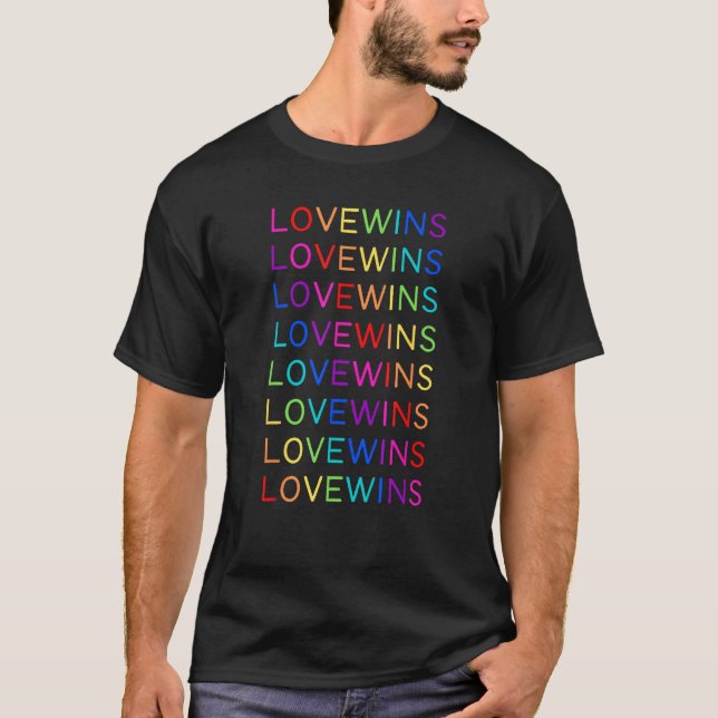 Love Will Win LGBTQ Rainbow Flag  LGBTQIA+ Pride M T-Shirt (Vorderseite)