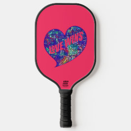 Love Wins Art Heart Pickleball Schläger