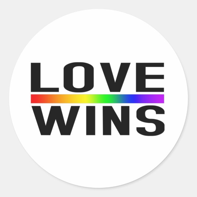 Love Wins - LGBTQ+ Pride  Runder Aufkleber (Vorderseite)