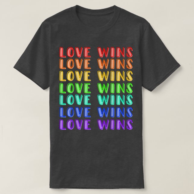 Love Wins Men Women LGBT Ally  T-Shirt (Design vorne)