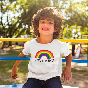 Love Wins Regenbogenbogen Kinder Weiß T-Shirt