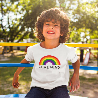 Love Wins Regenbogenbogen Kinder Weiß T-Shirt