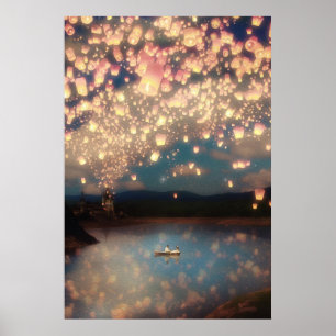 Love Wish Lanterns Poster