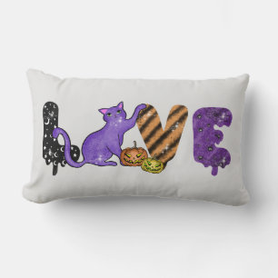 Love with Cute Cat for Halloween Lendenkissen