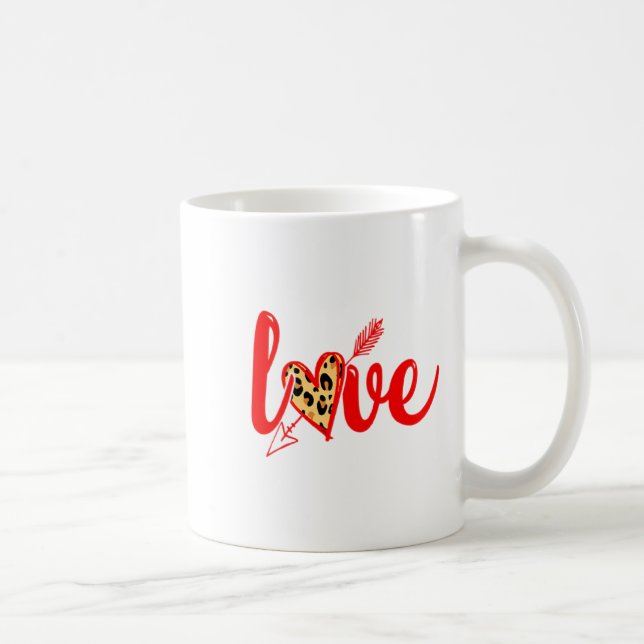 Love With Heart Valentine Day Premium  Kaffeetasse (Rechts)