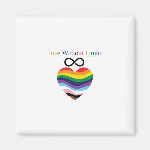 Love Without Limits - Rainbow Heart with Infinity Magnet