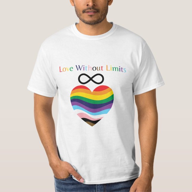 Love Without Limits - Rainbow Heart with Infinity T-Shirt (Vorderseite)