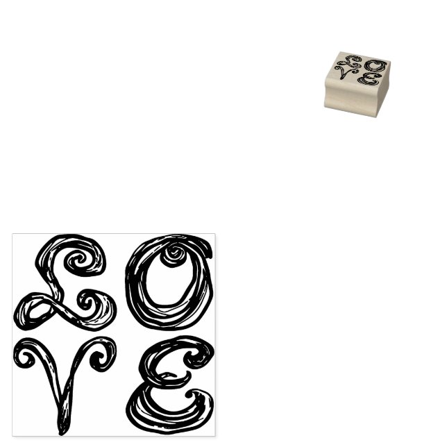 LOVE Word Art Fabric Font Red Letters  Gummistempel (Stempel)