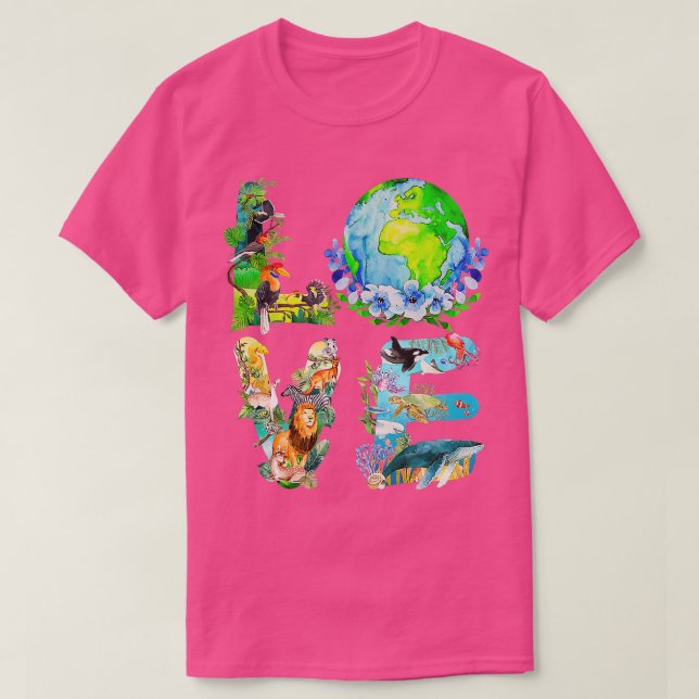 Love World Earth Day 2022 Planet Environmental Ani T-Shirt (Design vorne)