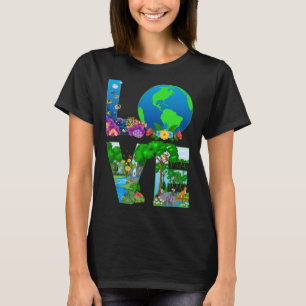 Love World Earth Day 2023 Planet Umwelt Ani T-Shirt
