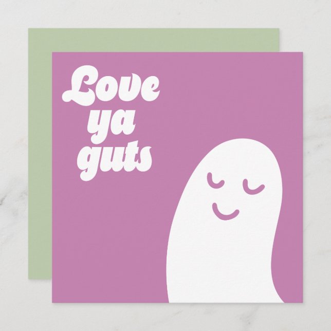 Love ya guts - Probiotic Valentine Feiertagskarte (Vorne/Hinten)