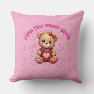 Love You Beary Much – Süßer Valentinstag-Teddybär Kissen