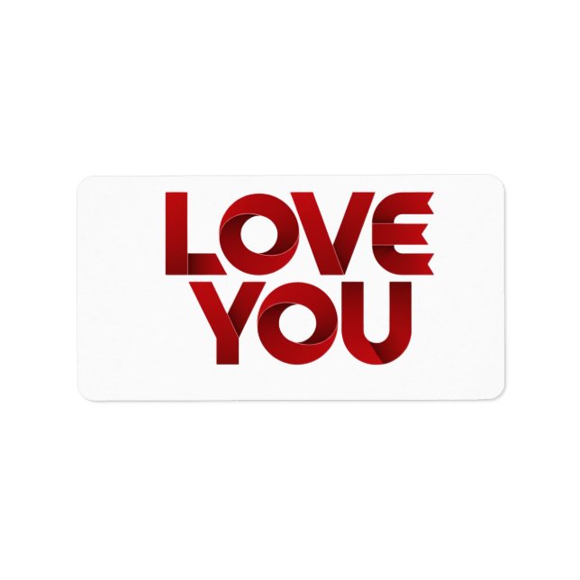 Love You – Bold Romantic Typography Adressaufkleber (Vorne)