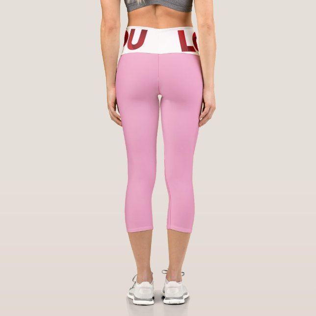 Love You – Bold Romantic Typography Capri Leggings (Rückseite)