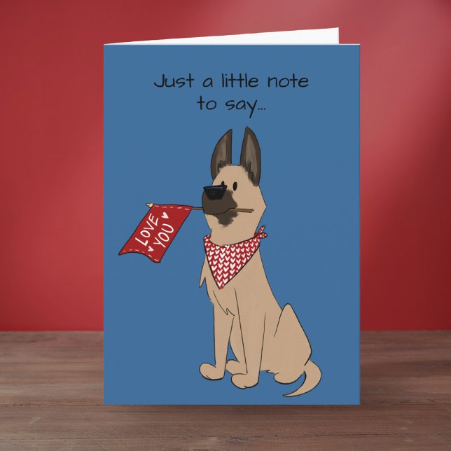 Love You Cute Dog Blank Folded Greeting Card Karte (Von Creator hochgeladen)